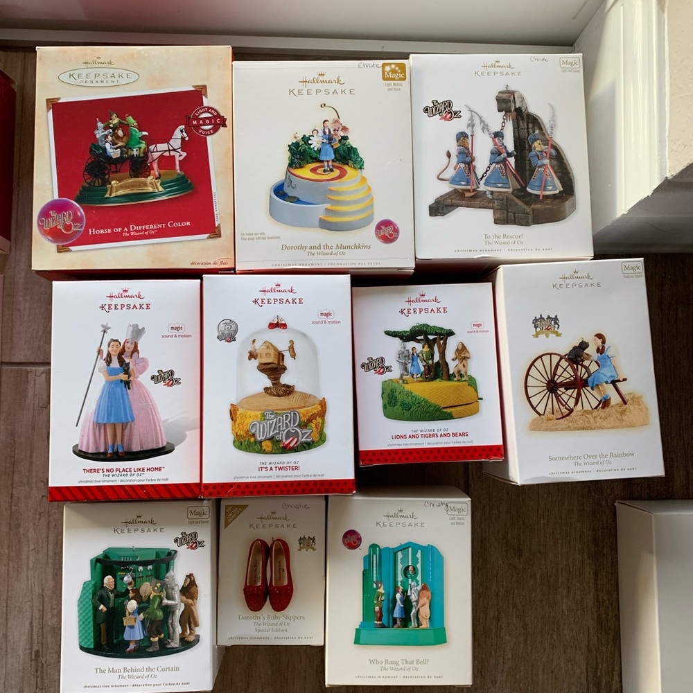 Wizard of Oz Hallmark ornaments.
